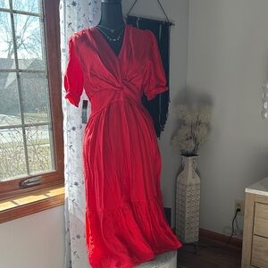 Current Air Vibrant Red Midi Dress